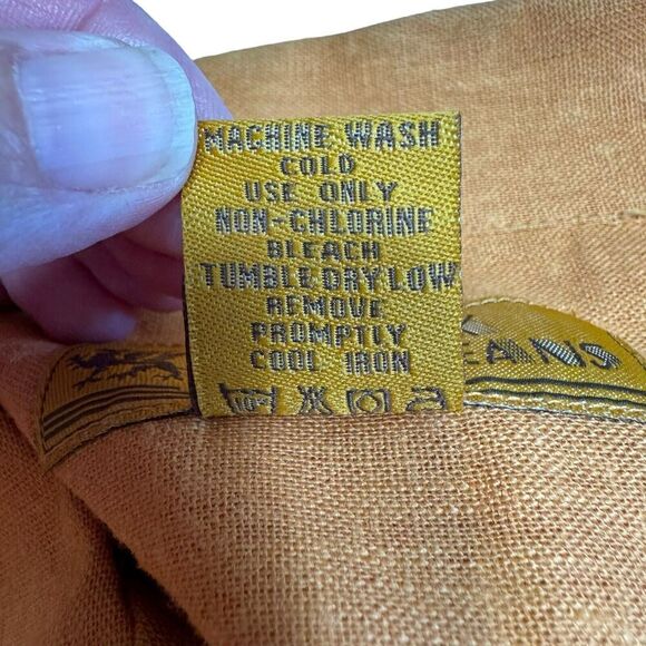 Brock Jeans Men's Linin Button Up Short Sleeve Shirt Orange XXL Casual - Picture 3 of 7